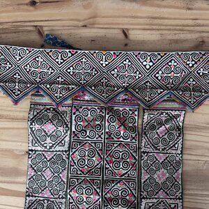 Traditional vintage Apron Hmong Hill Tribe Embroidered. Vintage. Real-life
